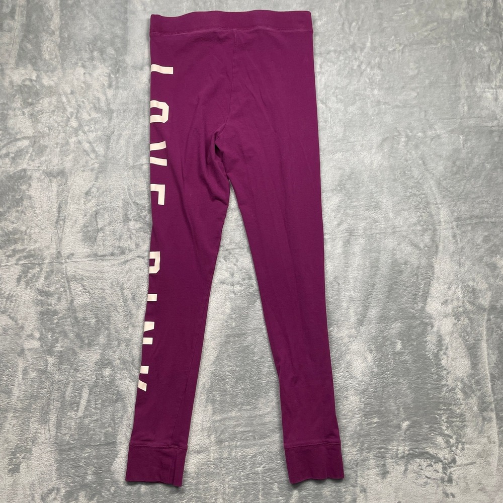 Victoria's Secret PINK Yoga Leggings Womens Medium Purple Love Pink Graphic - Picture 9 of 9